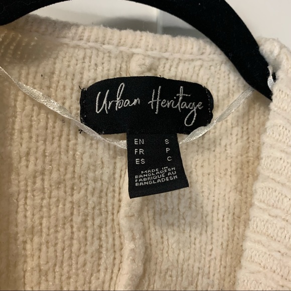 Urban Heritage Rib Knit White/Cream Cardigan - Picture 9 of 10